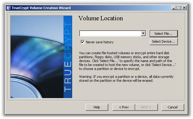 TrueCrypt Create Volume